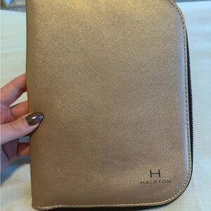 Halston Gold Zip Travel Jewelry Case